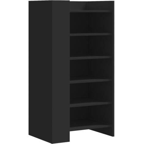 Zapatero zapatero mueble de almacenaje entrada pasillo salón 52 x 37,5 x 100 cm madera contrachapada negra 020021979