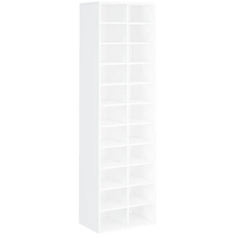 Zapatero zapatero mueble de almacenaje entrada pasillo salón 54 x 34 x 183 cm madera contrachapada blanca 020021469