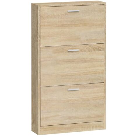 Zapatero zapatero mueble de almacenaje entrada pasillo salón 59 x 17 x 108 cm madera contrachapada marrón 020021526