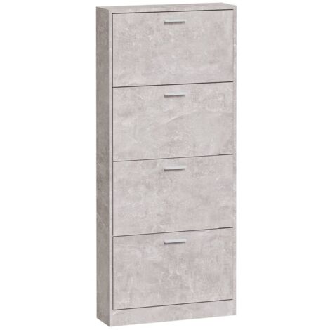 Zapatero zapatero mueble de almacenaje entrada pasillo salón 59 x 17 x 150 cm madera contrachapada gris 020021820