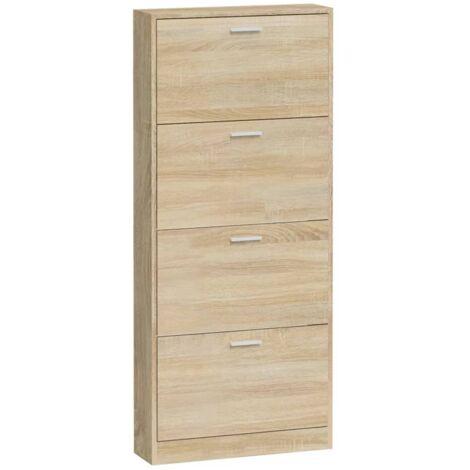 Zapatero zapatero mueble de almacenaje entrada pasillo salón 59 x 17 x 150 cm madera contrachapada marrón 020021527