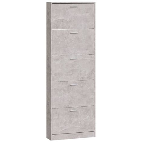 Zapatero zapatero mueble de almacenaje entrada pasillo salón 59 x 17 x 169 cm madera contrachapada gris 020021821