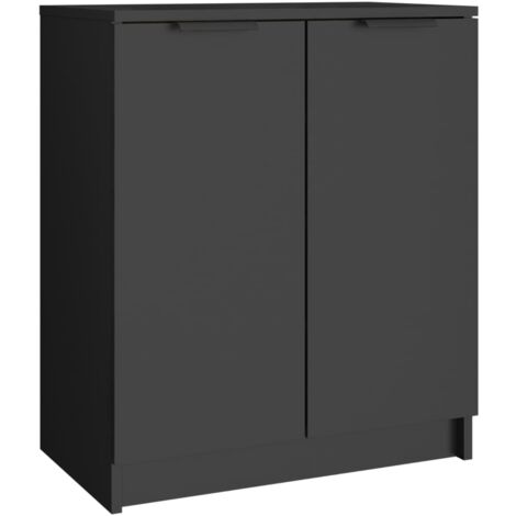 Zapatero zapatero mueble de almacenaje entrada pasillo salón 59 x 35 x 70 cm madera contrachapada negra 020021987
