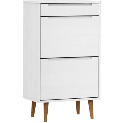 Zapatero zapatero mueble de almacenaje entrada pasillo salón 59,5 x 35 x 103 cm madera de pino blanco 020021896
