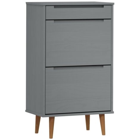 Zapatero zapatero mueble de almacenaje entrada pasillo salón 59,5 x 35 x 103 cm madera de pino gris 020021897