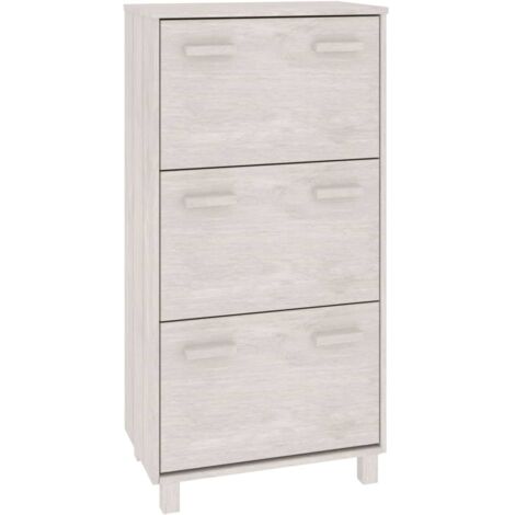 Zapatero zapatero mueble de almacenaje entrada pasillo salón 59,5 x 35 x 117 cm madera de pino blanco 020021860