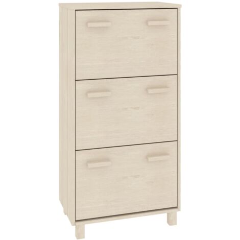 Zapatero zapatero mueble de almacenaje entrada pasillo salón 59,5 x 35 x 117 cm Pino macizo marrón 020021866