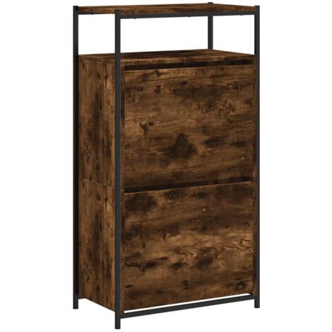Zapatero zapatero mueble de almacenaje entrada pasillo salón 60 x 34 x 112 cm madera contrachapada marrón 020021571