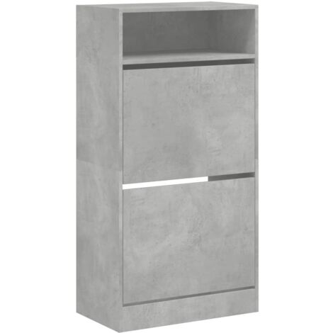 Zapatero zapatero mueble de almacenaje entrada pasillo salón 60 x 34 x 116 cm madera contrachapada gris 020021829