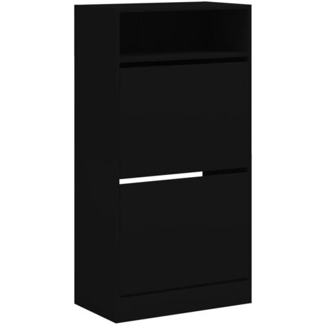 Zapatero zapatero mueble de almacenaje entrada pasillo salón 60 x 34 x 116 cm madera contrachapada negra 020021995
