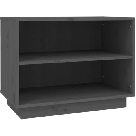 Zapatero zapatero mueble de almacenaje entrada pasillo salón 60 x 34 x 45 cm madera maciza de pino gris 020021778