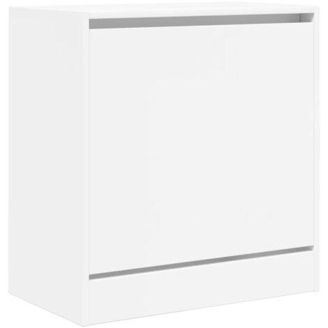 Zapatero zapatero mueble de almacenaje entrada pasillo salón 60 x 34 x 63,5 cm madera contrachapada blanca 020021482