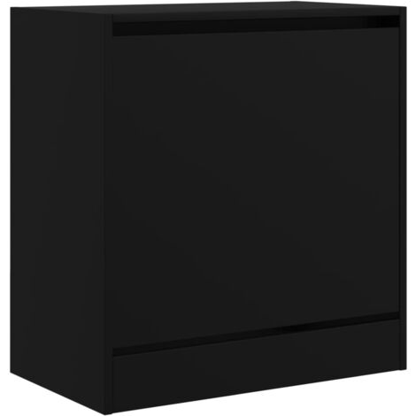 Zapatero zapatero mueble de almacenaje entrada pasillo salón 60 x 34 x 63,5 cm madera contrachapada negra 020021997