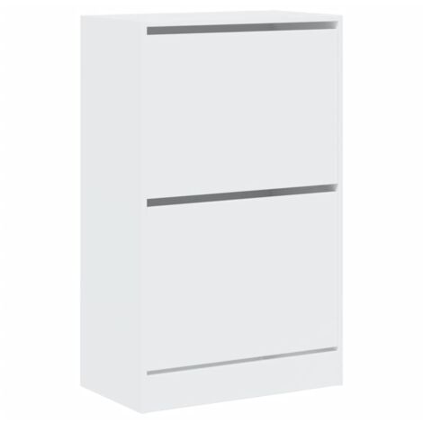 Zapatero zapatero mueble de almacenaje entrada pasillo salón 60 x 34 x 96,5 cm madera contrachapada blanca 020021483