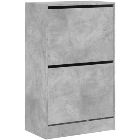 Zapatero zapatero mueble de almacenaje entrada pasillo salón 60 x 34 x 96,5 cm madera contrachapada gris 020021831