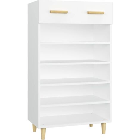 Zapatero zapatero mueble de almacenaje entrada pasillo salón 60 x 35 x 105 cm madera contrachapada blanca 020021485