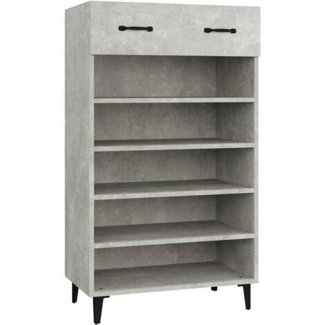 Zapatero zapatero mueble de almacenaje entrada pasillo salón 60 x 35 x 105 cm madera contrachapada gris 020021833