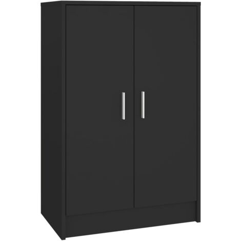 Zapatero zapatero mueble de almacenaje entrada pasillo salón 60 x 35 x 92 cm madera contrachapada negra 020022004
