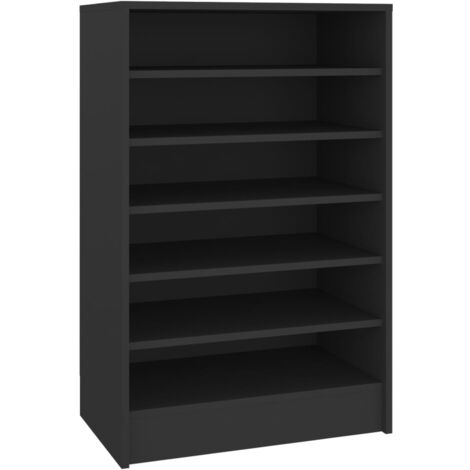 Zapatero zapatero mueble de almacenaje entrada pasillo salón 60 x 35 x 92 cm madera contrachapada negra 020022005