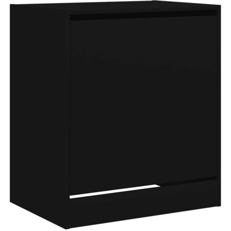 Zapatero zapatero mueble de almacenaje entrada pasillo salón 60 x 42 x 69 cm madera contrachapada negra 020022006