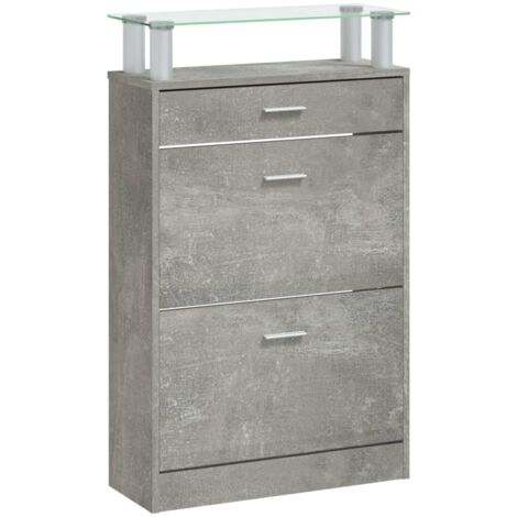 Zapatero zapatero mueble de almacenaje entrada pasillo salón 63 x 24 x 104 cm madera contrachapada gris 020021841