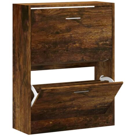 Zapatero zapatero mueble de almacenaje entrada pasillo salón 63 x 24 x 81 cm madera contrachapada marrón 020021579