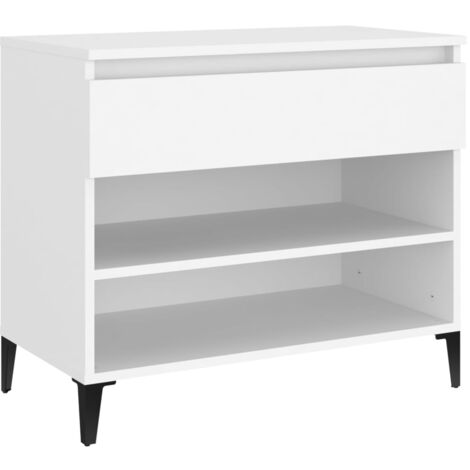 Zapatero zapatero mueble de almacenaje entrada pasillo salón 70 x 36 x 60 cm madera contrachapada blanca 020021495