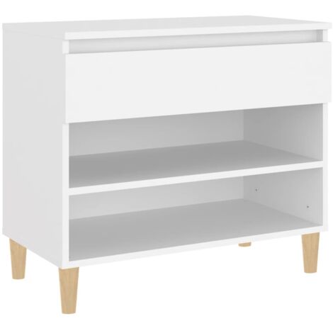 Zapatero zapatero mueble de almacenaje entrada pasillo salón 70 x 36 x 60 cm madera contrachapada blanca 020021497