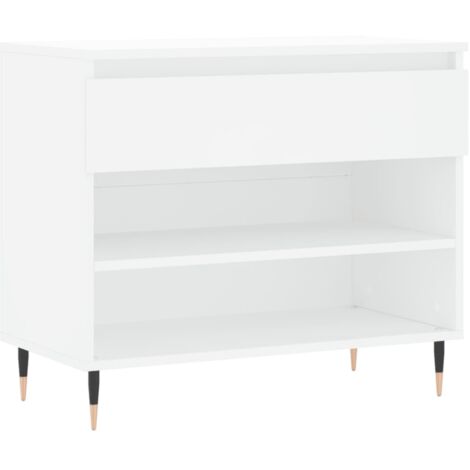 Zapatero zapatero mueble de almacenaje entrada pasillo salón 70 x 36 x 60 cm madera contrachapada blanca 020021499