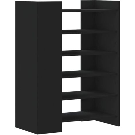Zapatero zapatero mueble de almacenaje entrada pasillo salón 74,5 x 37,5 x 100 cm madera contrachapada negra 020022017