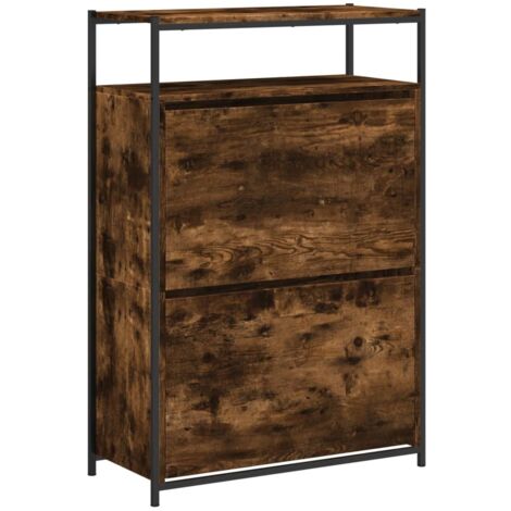 Zapatero zapatero mueble de almacenaje entrada pasillo salón 75 x 34 x 112 cm madera contrachapada marrón 020021587