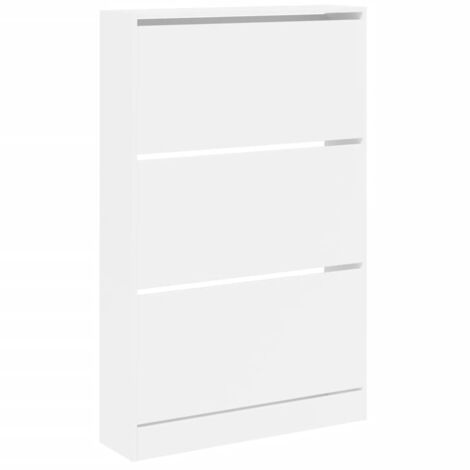 Zapatero zapatero mueble de almacenaje entrada pasillo salón 80 x 21 x 125,5 cm madera contrachapada blanca 020021503