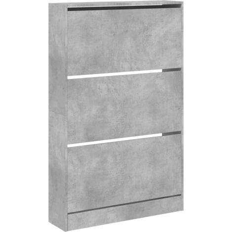 Zapatero zapatero mueble de almacenaje entrada pasillo salón 80 x 21 x 125,5 cm madera contrachapada gris 020021849