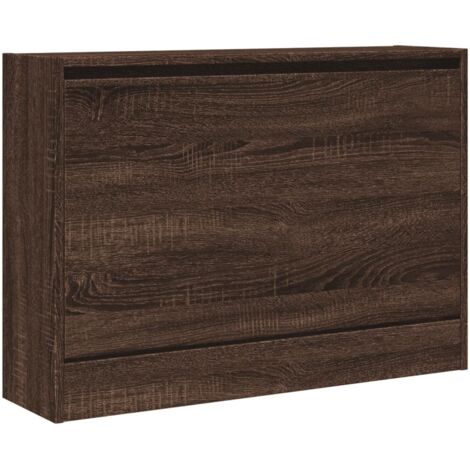 Zapatero zapatero mueble de almacenaje entrada pasillo salón 80 x 21 x 57 cm madera contrachapada marrón 020021655