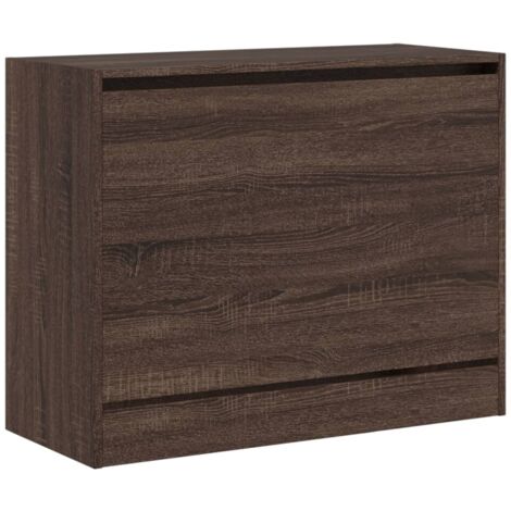 Zapatero zapatero mueble de almacenaje entrada pasillo salón 80 x 34 x 63 cm madera contrachapada marrón 020021656