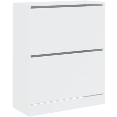 Zapatero zapatero mueble de almacenaje entrada pasillo salón 80 x 34 x 96,5 cm madera contrachapada blanca 020021507