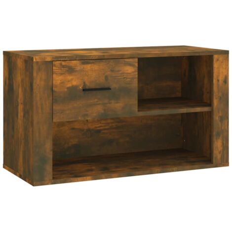 Zapatero zapatero mueble de almacenaje entrada pasillo salón 80 x 35 x 45 cm madera contrachapada marrón 020021594
