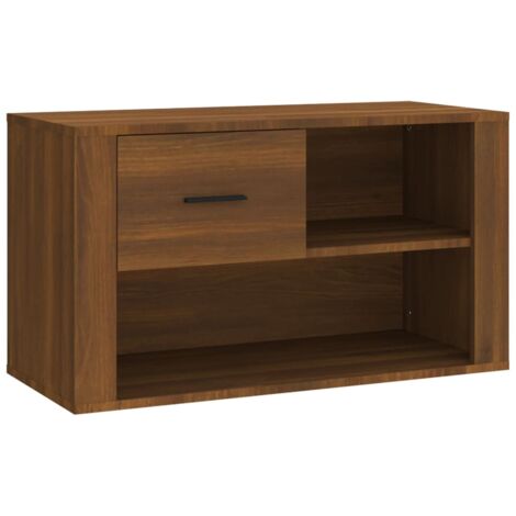 Zapatero zapatero mueble de almacenaje entrada pasillo salón 80 x 35 x 45 cm madera contrachapada marrón 020021659