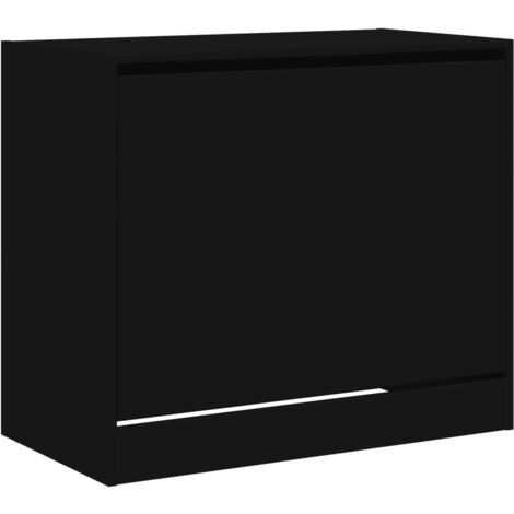 Zapatero zapatero mueble de almacenaje entrada pasillo salón 80 x 42 x 69 cm madera contrachapada negra 020022028