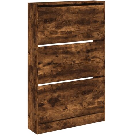Zapatero zapatero mueble de almacenaje entrada pasillo salón 80x21x1255 cm madera de ingeniería marrón 020021588