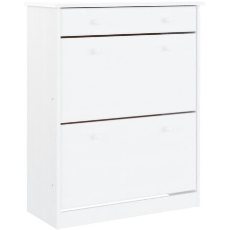 Zapatero zapatero mueble de almacenaje entrada pasillo salón ALTA 77 x 35 x 96 cm madera maciza de pino blanco 020021400