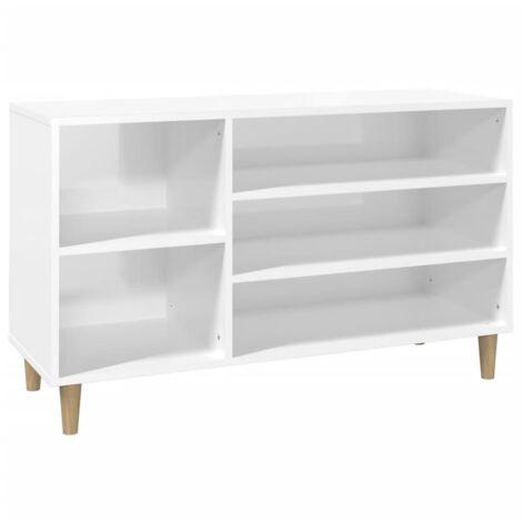 Zapatero zapatero mueble de almacenaje entrada pasillo salón brillante 102 x 36 x 60 cm madera contrachapada blanca 020021291