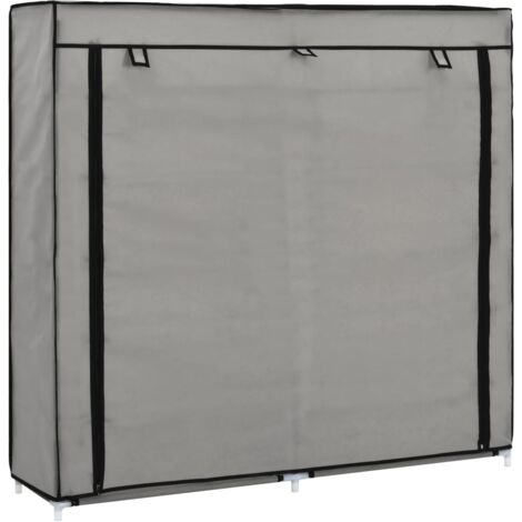 Zapatero zapatero mueble de almacenaje entrada pasillo salón con tapa 115 x 28 x 110 cm Tela gris 020021409