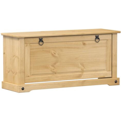Zapatero zapatero mueble de almacenaje entrada pasillo salón Corona 99 x 32 x 47 cm madera maciza de pino marrón 020021750