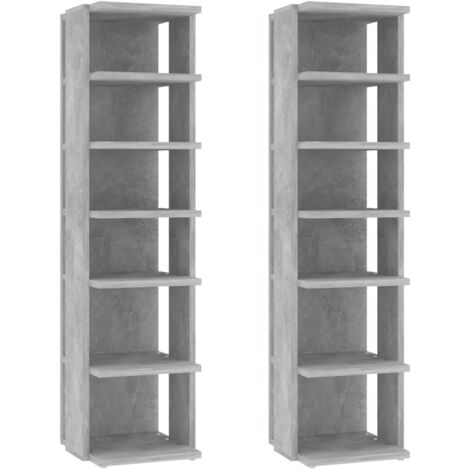 Zapatero zapatero mueble de almacenaje entrada pasillo salón juego de 2 27,5 x 27 x 102 cm gris 020022131