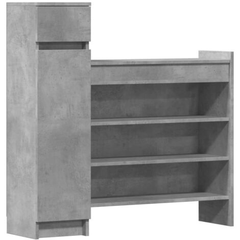 Zapatero zapatero mueble de almacenaje entrada pasillo salón madera contrachapada gris 020021859