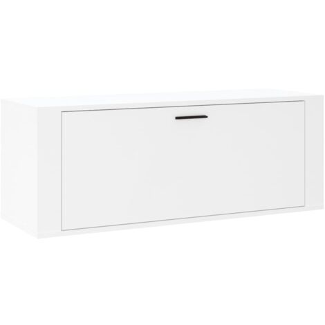 Zapatero zapatero mueble de almacenaje entrada pasillo salón montado en la pared 100 x 35 x 38 cm madera contrachapada blanca 020021900