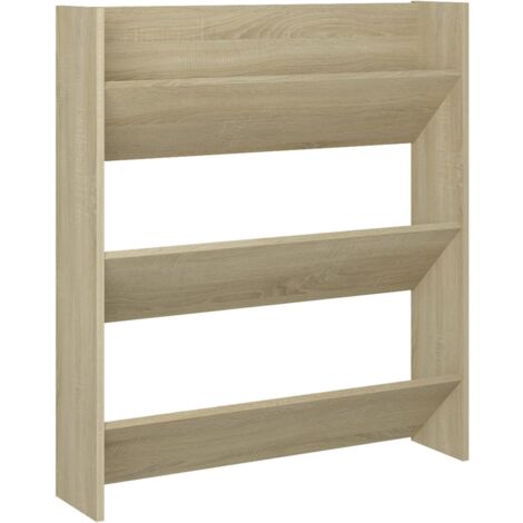 Zapatero zapatero mueble de almacenaje entrada pasillo salón montado en la pared sonoma marrón madera contrachapada 020021913