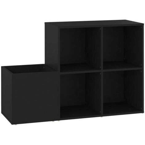 Zapatero zapatero mueble de almacenaje entrada pasillo salón negro madera contrachapada 020021755
