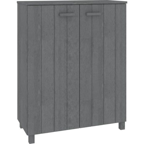 Zapatero zapatero mueble de almacenaje entrada pasillo salón oscuro 85 x 40 x 108 cm Pino macizo gris 020021865